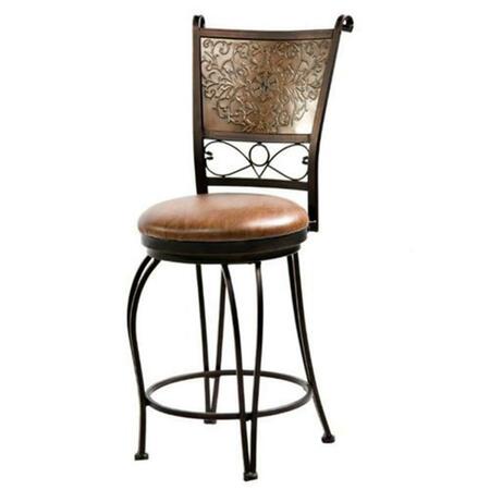 POWELL 24 in. Stamped Back Counter Stool, Bronze with Muted Copper 222-918
